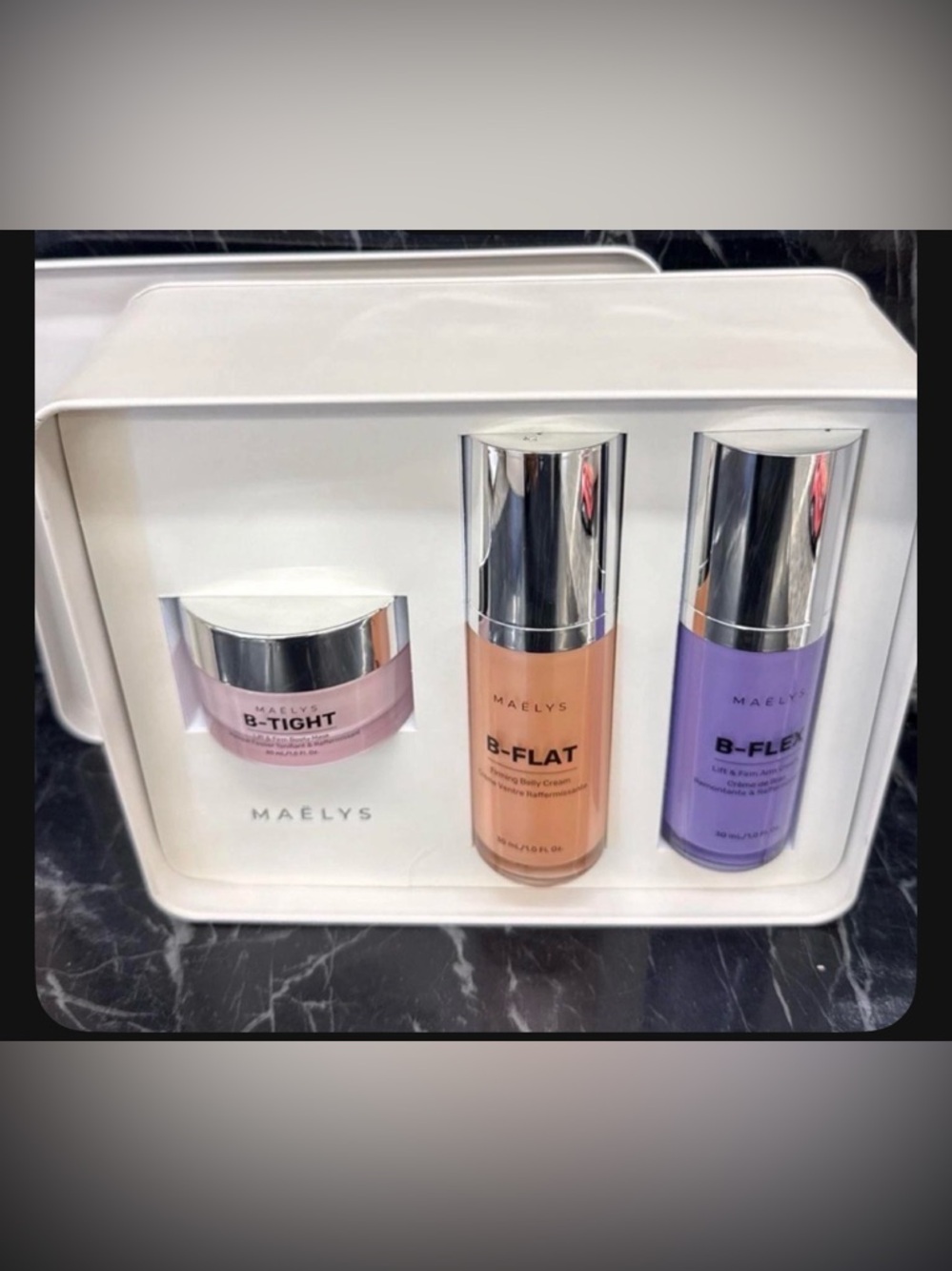 New MAELYS Boxed Gift Set(3)B-FLAT•B-FLEX•B-TIGHT Body Care Kit